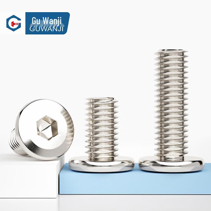 GUWANJI Nickel Plated Hex Socket Chamfered Screw