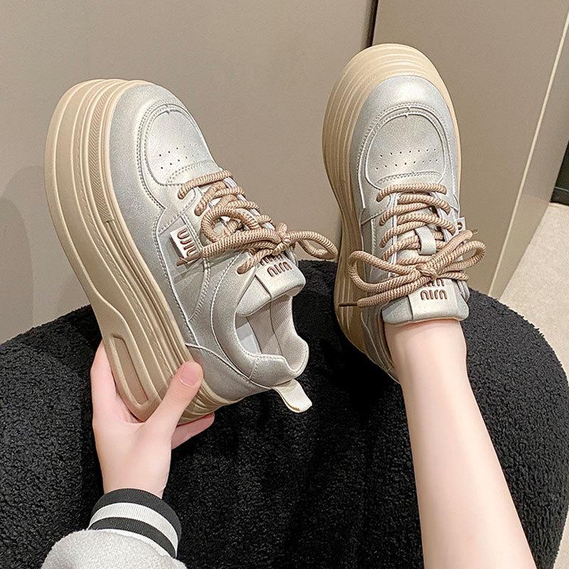 Platform muffin shoes women's new autumn versatile small height increase casual dad shoes