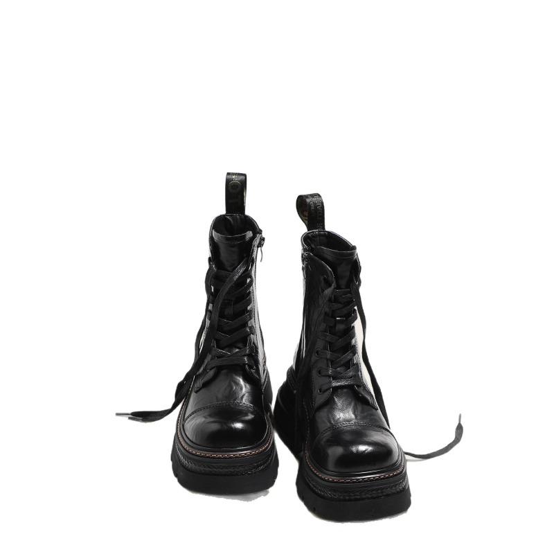 Super cool heightened platform Martin boots women's new autumn polished locomotive handsome small short boots