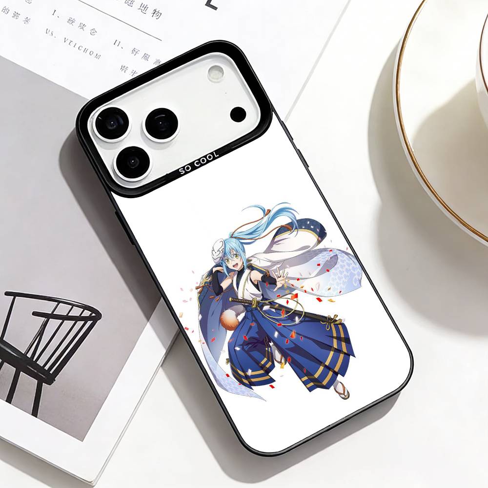 Slime Anime Rimuru Tempest Phone Case For iPhone17,16,15,14,13,12,Pro Max Black Colorful Phone case