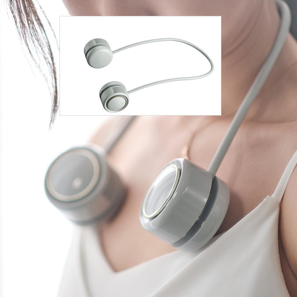 Portable Neck Fan Bladeless Fan 1600mAh Battery Operated Wearable Personal Fan Leafless USB