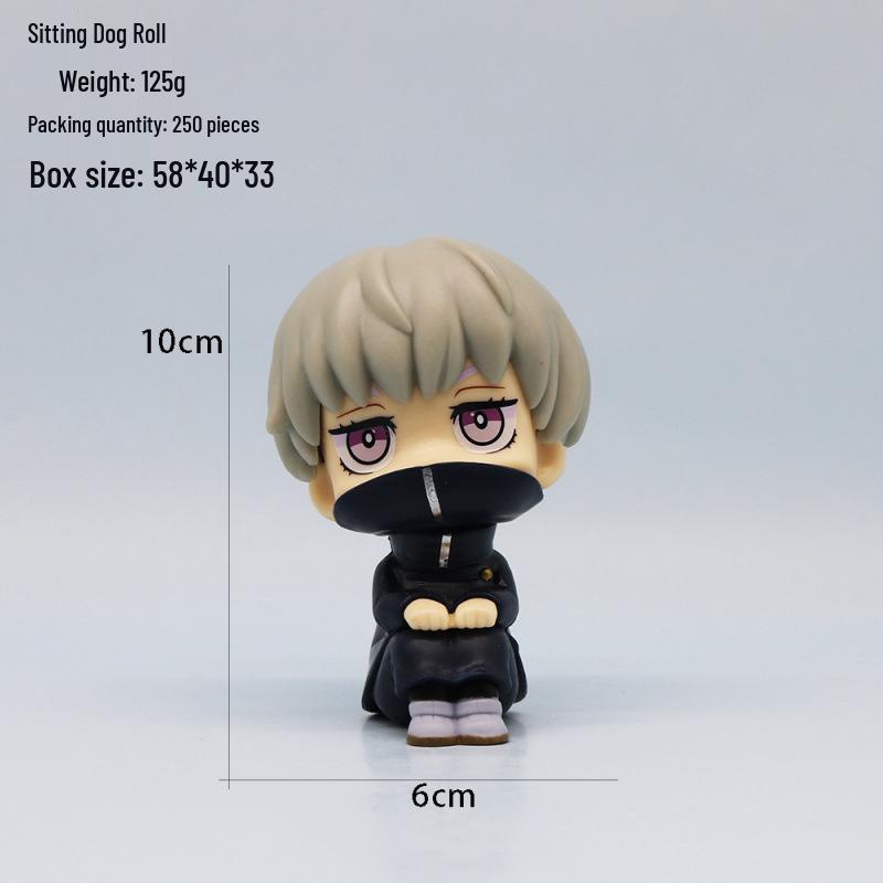 Jujutsu Kaisen Figures: Satoru Gojo, Suguru Geto, Toji Fushiguro Big Head Sitting Pose for Car Dashboard/Desktop Ornament