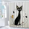 1pc Cute Kitten Shower Curtain, High-end Elegant Bathroom Decoration Pattern