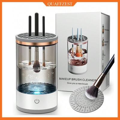 Pulitore automatico elettrico per pennelli da trucco - Pulitore automatico elettrico per pennelli da trucco rotante alimentato tramite USB con spazzola