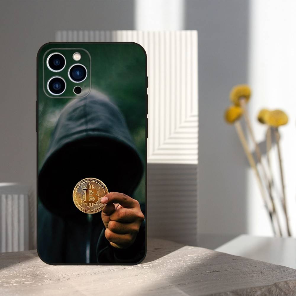 

Digital Art Bitcoin Phone Case For iPhone 15,14,13,17,16,12,11,Plus,Pro Max,XS,X,Mini,8,7,XR,SE,Soft Silicone Black iPhone14