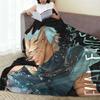 Flannel Throw Blanket Cloud Strife Final Fantasy 7 Games FF7 Warm Plush Blankets Soft Bedspread for Bed Living room Home Picnic