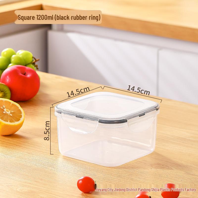 Transparent Rectangular Food Storage Container with Lid