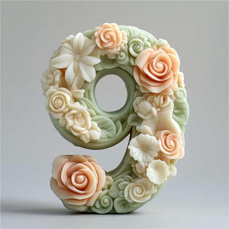 3D Blume Silikon Kerzenformen für handgemachte Kerzen Seife Floral Zahl Silikon Kerzenformen Epoxidharz Silikonformen
