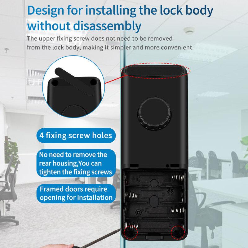 Fingerprint Glass Door Lock Bluetooth Sliding Glass Door Smart Lock Electronic Rfid Card Lock Hahalock APP Control