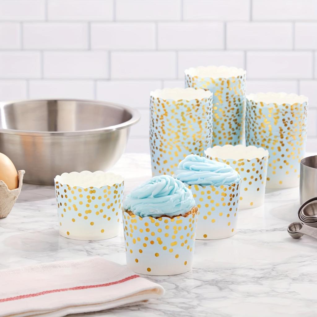 50 Pezzi Stampini per Cupcake Grandi Muffin Liners per la Cottura Carini Usa e Getta Tazze per Torta Fai da Te Adatti per Matrimonio Festa di Compleanno Festa in Casa