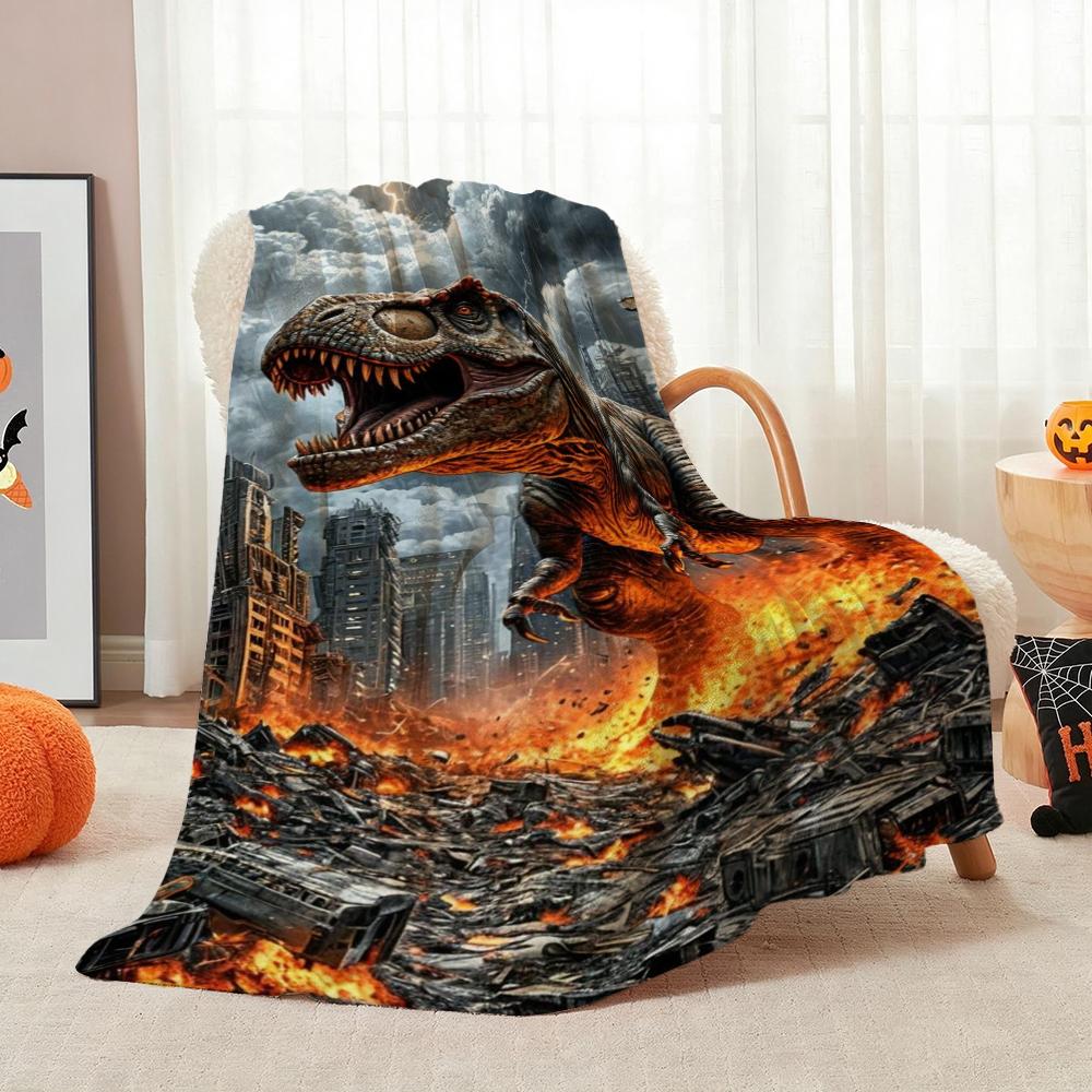 Jurassic World Dominion Theme Printed Blanket Skinfriendly Soft Fleece Blanket For Outdoor Travel Home Party Decor Holiday Gift