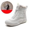 Johnature Fashion Snow Boots Women's Mixed Colors Plush Flat Shoes Casual Warm Versatile Soft Sole Short Boots