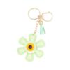 Creative Sunflower Bag Charm Keychain Pu Leather Pendant Keyring Sweet Charm Flower Hanging Bag Backpack Deco Accessory Gift