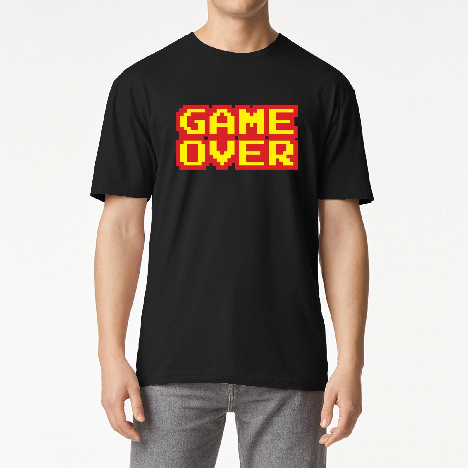Adult Unisex T Shirt - Game Over -Retro Video game Graphic Cool Kid Father s Day L