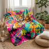 Tiger in Autumn Leaves Theme blanket Lightweight Warm Flannel Blanket Decorative Throw Blanket for Home Decoration