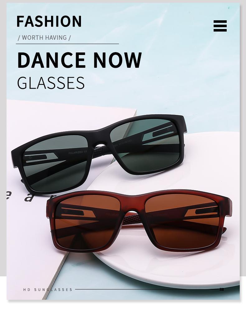 3pcs Sets Sunglasses Men Women Polarized Square Sun Glasses Brand Rectangle Driving Fishing Shades UV400 Glasses Outdoor Eyewear