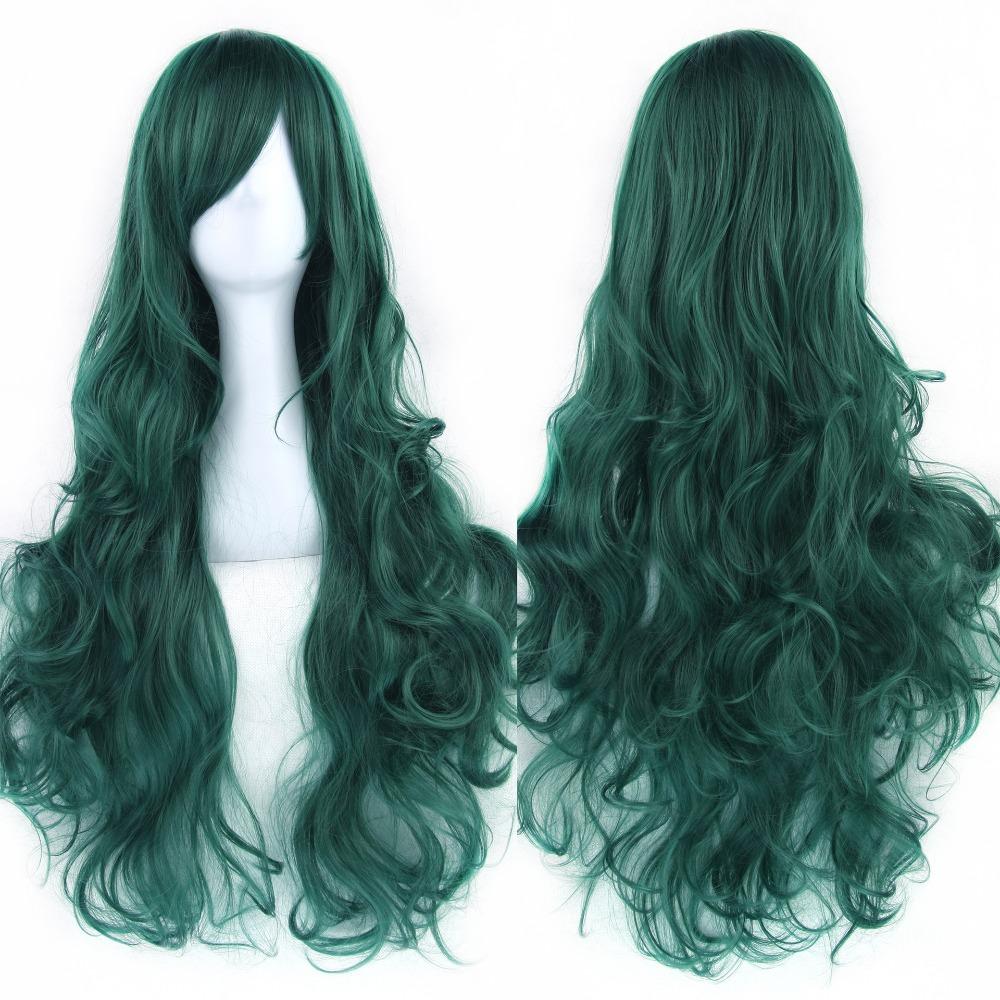 Heat Resistance Halloween Cosplay Wigs 80cm Anime Curly Hairpiece Long Synthetic Hair Carnival 2610