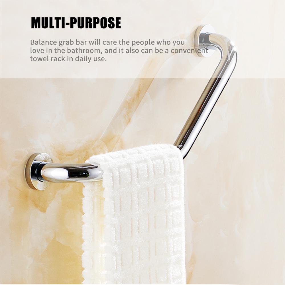 

Bathroom Grab Bar Toilet Shower Bathtub Handicap Support Balance Grab Bar Stainless Steel Chrome Safety Rail серебряный
