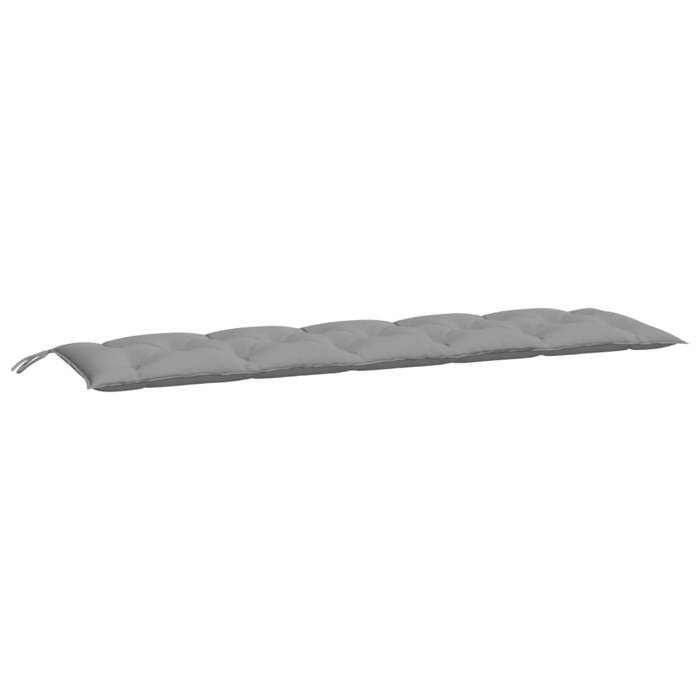 VidaXL Coussin de Banc de Jardin, Revêtement de Banc avec Jeux de Cordes, Coussin d'Extérieur Imperméable, Gris 180x50x7 cm 361622