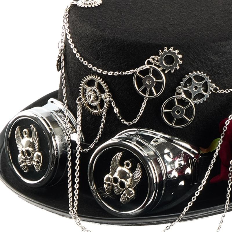 Victorian Style Mesh Caps Gothic Headpiece Adjustable Goggles Headwear Costume Accessories For Theme Parties Halloween