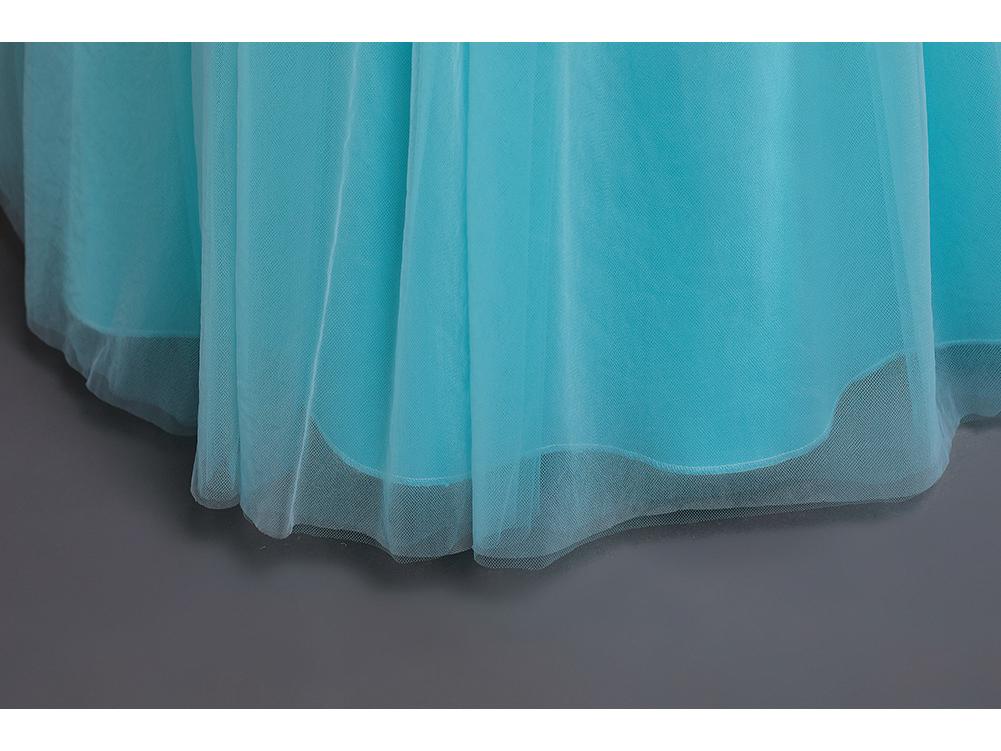 Dziecięca Sukienka Formalna z Cekinami i Bufiastymi Rękawami z Tęczową Tiulową Spódnicą - Idealna na Urodziny lub Występy