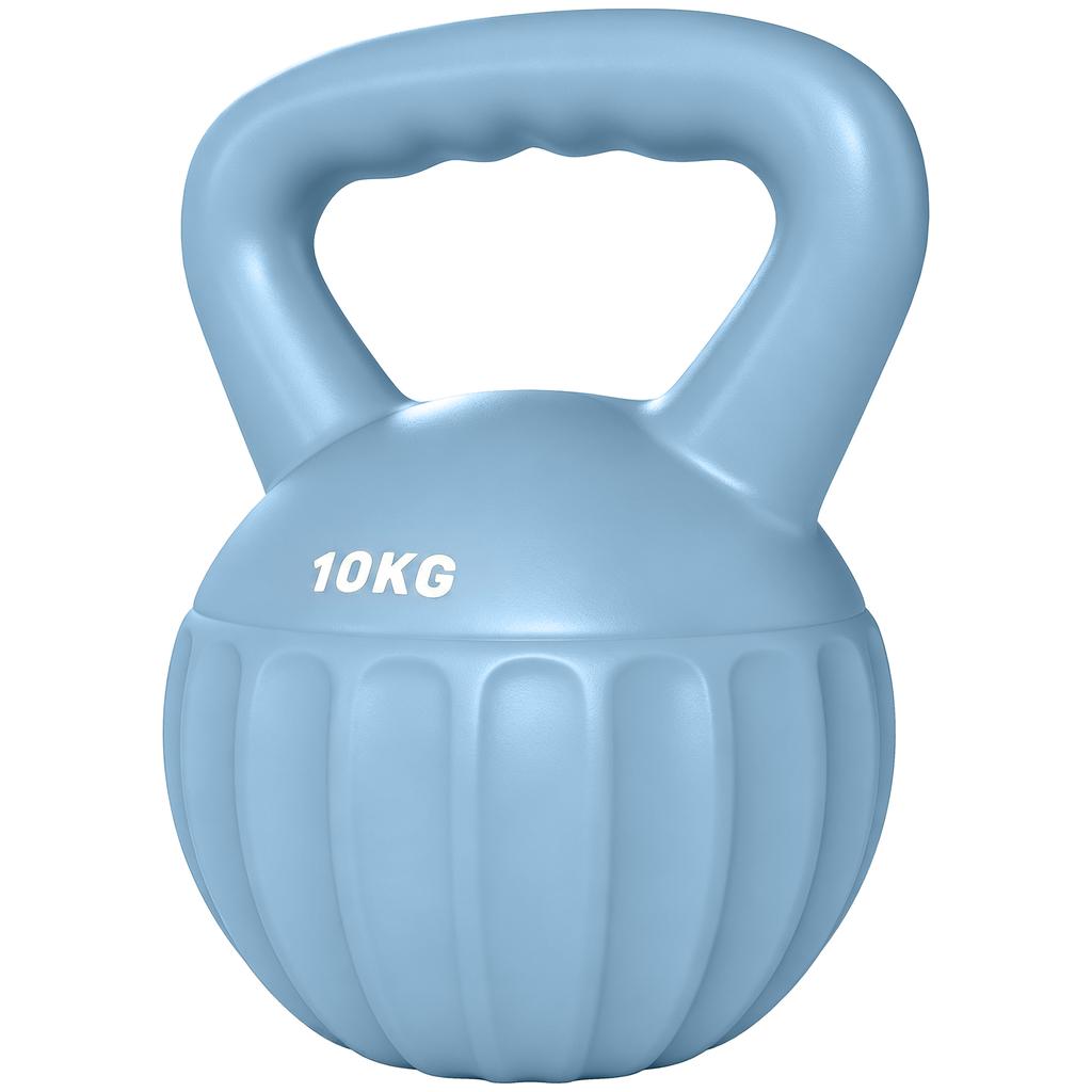 Kettlebell 6 kg Weight, Sand-Filled Weight for Beginners, Home Strength Training, 21 x 21 x 27 cm, Blue