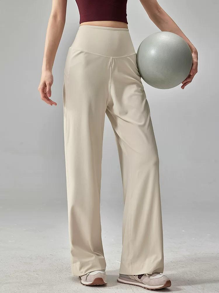 Women's High Waist Wide Leg Yoga Pants - Summer Slimming Fitness Pants