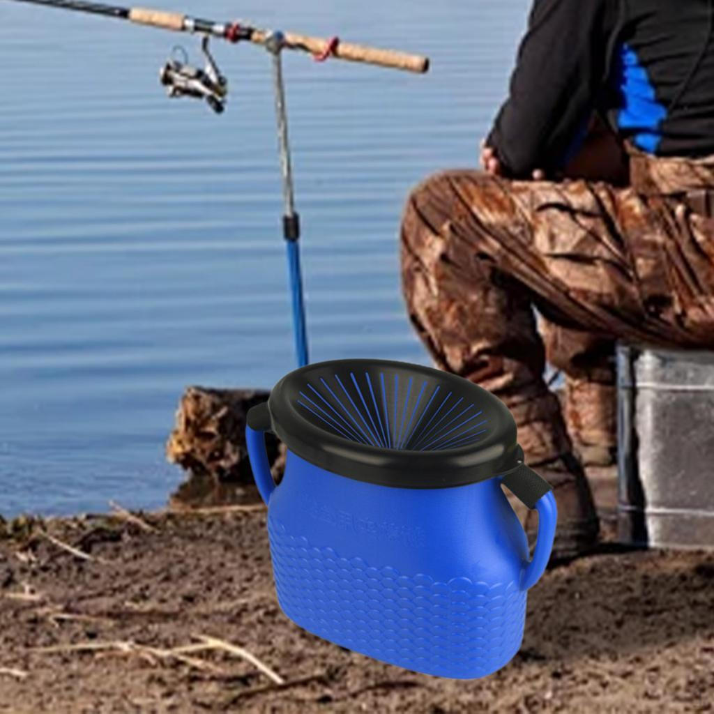 

Корзина для рыбы, ведро для приманки, портативный органайзер с эргономичными ручками, держатель для рыболовных снастей Blue 32x18.5x35cm