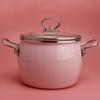 Porcelain Enameled Deep Soup Pot, High Style Saucepan for Induction Cooker Stewpan, Multifunction Cooking Pot for Kitchen, 3.2L