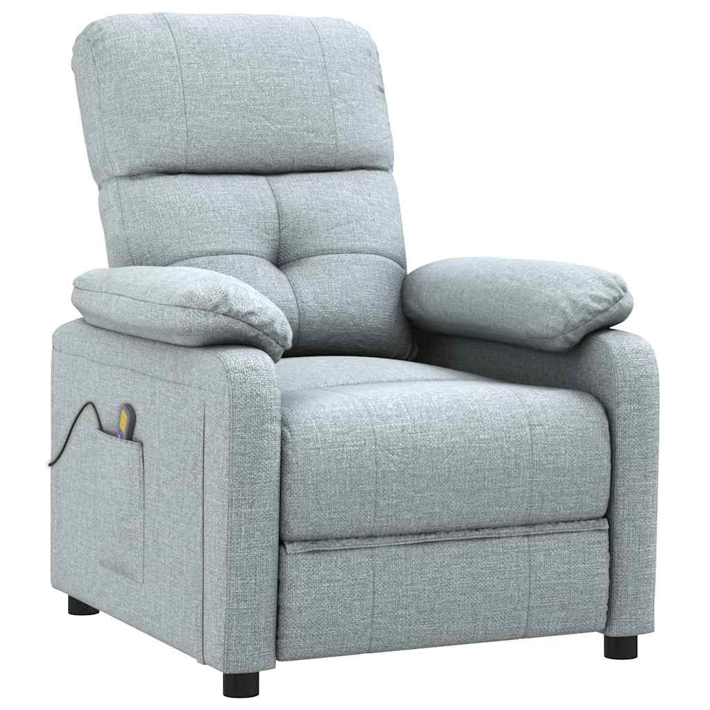 Vidaxl Massage Armchair, Light Gray, Fabric Upholstered
