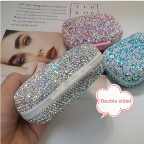 

1 шт. Алмазная мини-еженедельная таблетница на 7 дней, Портативная маленькая коробка для лекарств, Блестящая коробка для конфет/украшений, Дорожный органайзер для таблеток double side