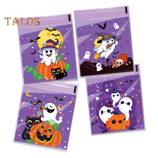 100Pcs Halloween Self-Sealing Clear Candy Bags Transparent Biscuit Packaging Bags Lightweight Reusable Candy Bags Party Supplies