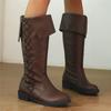 Fashion Women's Medieval Shoes Knee High Boots Platform Boots Retro Cowboy Boots Black Brown Cosplay Boots Gothic Punk Shoes Size 35-48