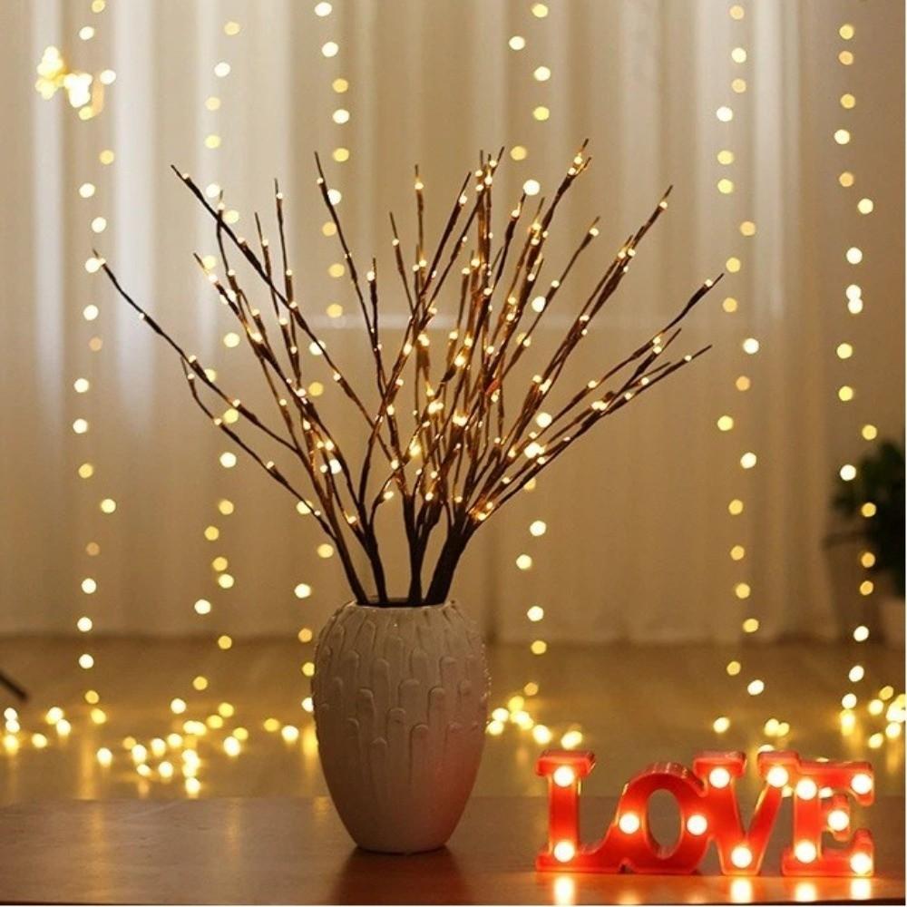 Bendable Fairy Lights Battery Operated Willow Branches Lights LED Simulated Tree Branch Light  Home