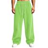 Pantalones de pana para hombre de cintura alta con bolsillos de corte holgado pierna recta ancha color casual
