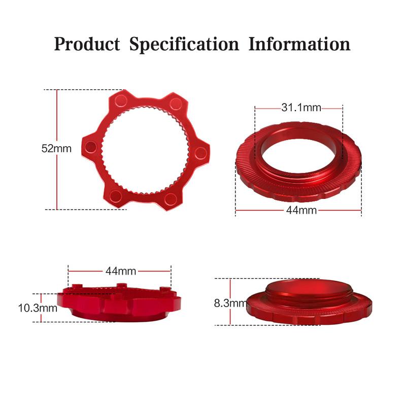 Bike Hub Center Lock To 6 Hole Adapter Mountain Bicycle Centerlock Hubs Middle Lock Conversion Seat 6 Bolt Rotor Disc Brake Part