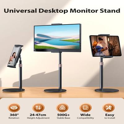 Portable Monitor VESA Stand Adjustable 360° Swivel Bracket Tablet Holder for 15.6''-17.3'' Compatible with 4.7’’-17.3"
