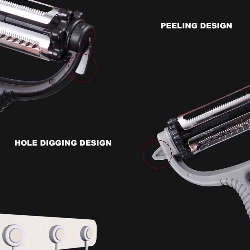 3 In1 Rotatable Vegetable Fruit 360 Degree Rotary Potato Peeler Cutter Planer Grater Kitchen Tools