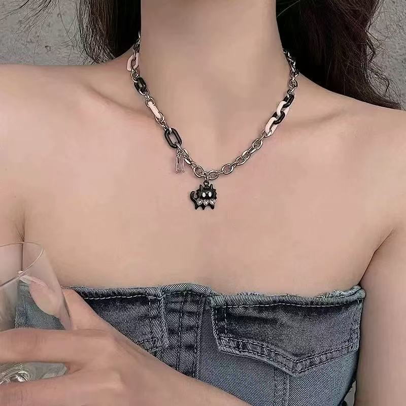 Sweet Colored Candy Star Beaded Necklace Niche Design Sense Accessories Versatile Exquisite Neck Chain Collarbone Chain