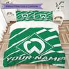 Custom Name SV Werder Bremen Pattern Bedding uilt Set uilt Cover Pillowcase Home Decoration Birthday Gift (1*duvet cover+2*pillowcase without core)