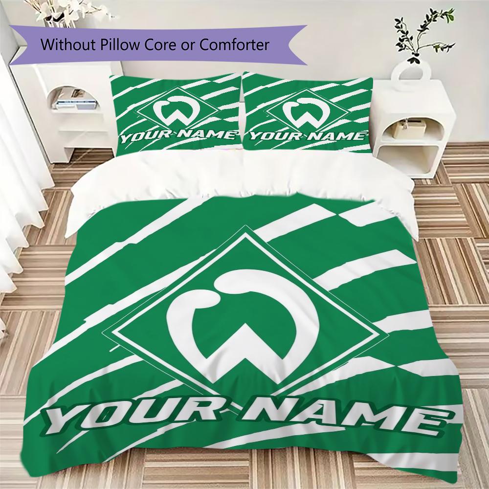 Custom Name SV Werder Bremen Pattern Bedding uilt Set uilt Cover Pillowcase Home Decoration Birthday Gift (1*duvet cover+2*pillowcase without core)