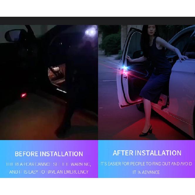 1/2PCS Car RGB LED Door Strobe Warning Signal Lights USB Magnetic Welcome Light Safe Anti-collision Emergency Lamp