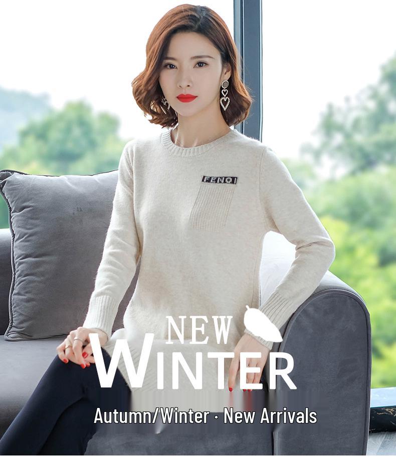 Women's Mid-Length Wool Dress & Coat - Autumn/Winter 2023, Loose Fit, Low Collar.