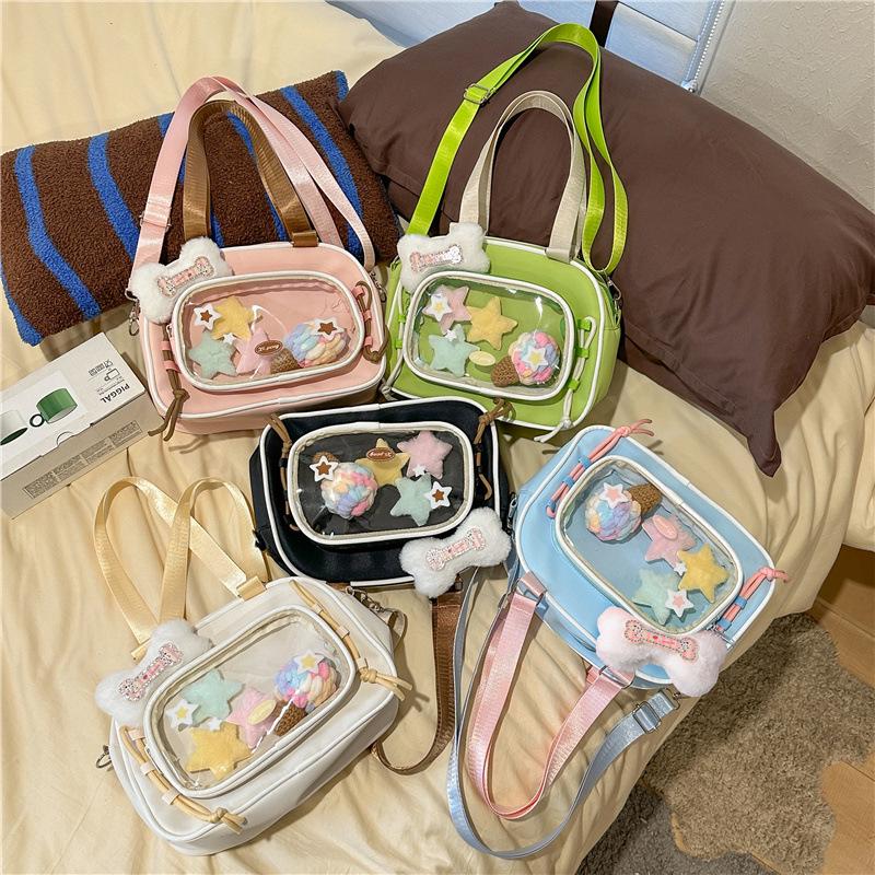 Cute Japanese Mori Girl Anime Multifunctional Backpack with Cookie Button and Crossbody Option