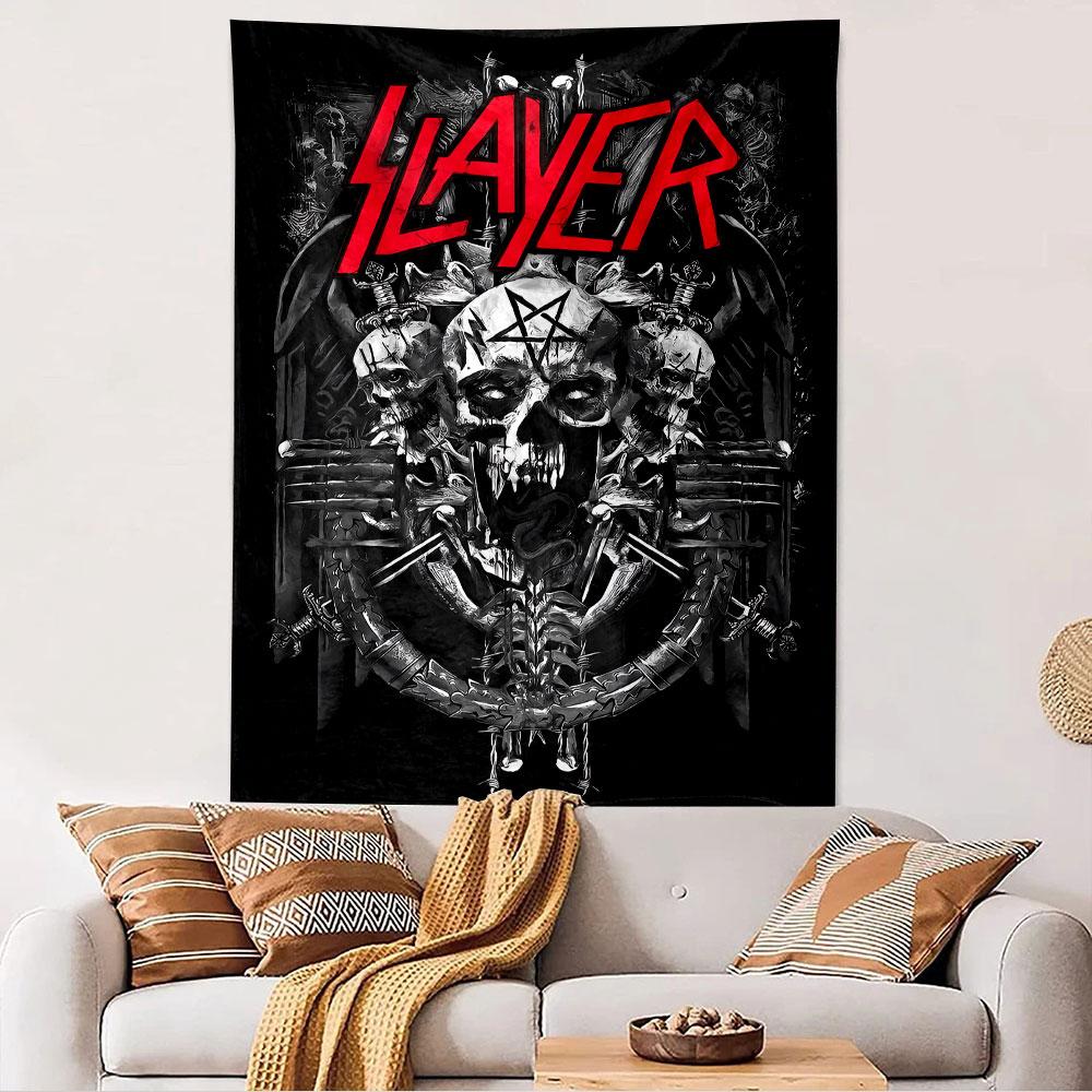 Slayer Tapestry Wall Hanging, Thrash Metal Band, Wall Decor for Bedroom Living Room Dorm