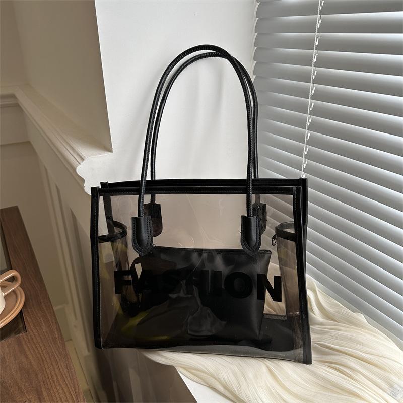 

Модная прозрачная повседневная сумка большой вместимости 2025 новая сумка на плечо подмышку сумка-тоут
