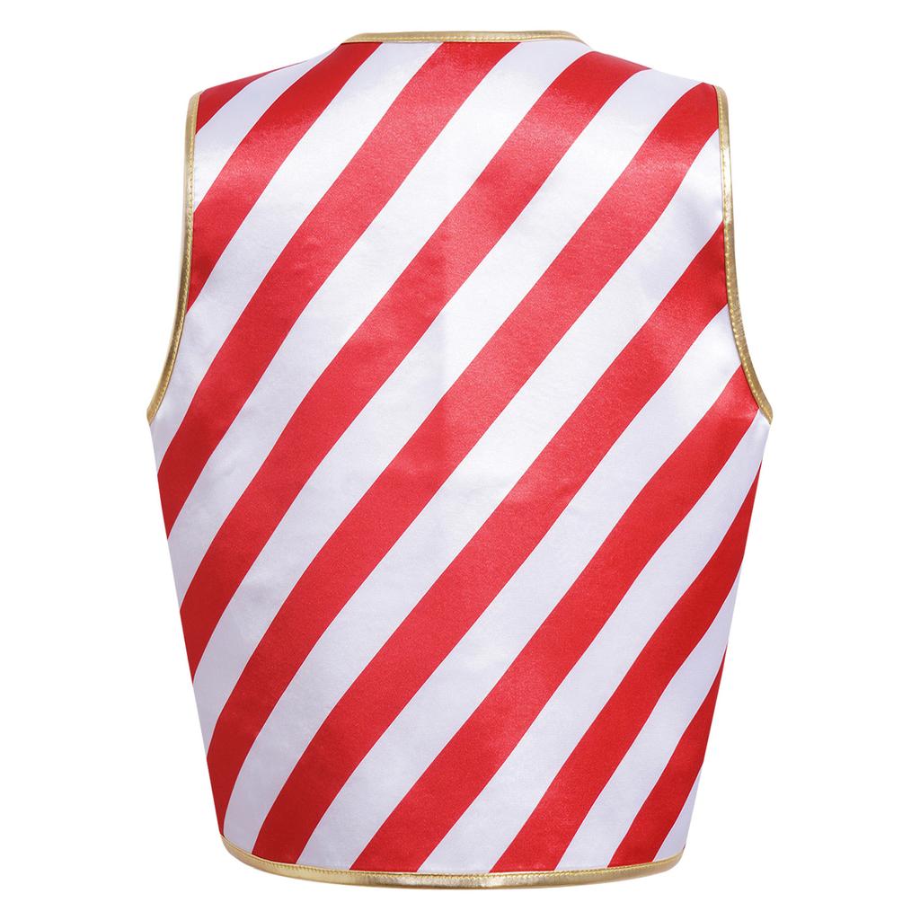 Unisex Kids Party Vest Christmas Striped Costume Waistcoat with Button Front for Performance