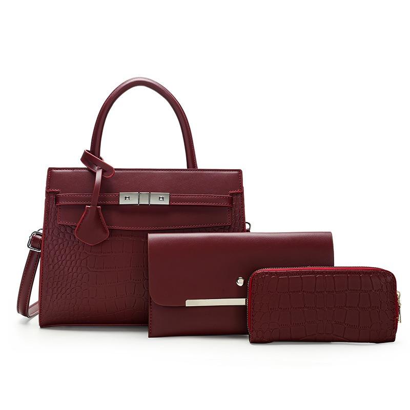 Multi-piece Set Women's Bag New Large-capacity Handbag Solid Color Simple Shoulder Messenger Bag Mother and Child Women's Bag