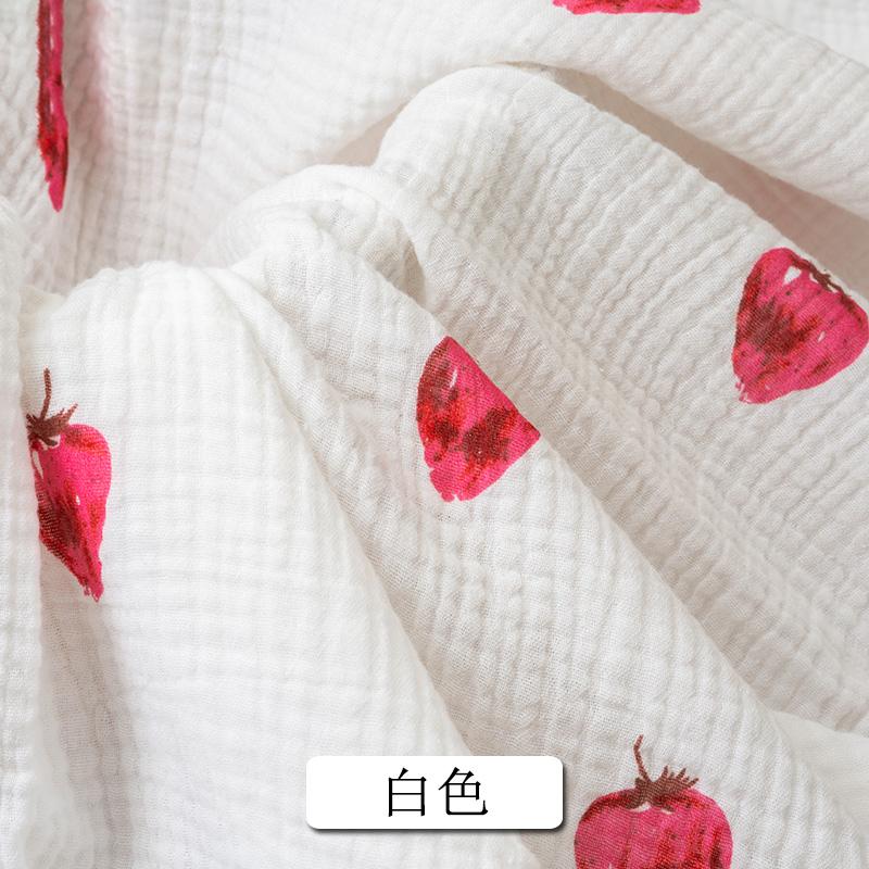 135x50cm High Quality Soft Thin Double Crepe Strawberry Print Cotton Fabric, Make Shirt, Dress, Underwear, Cloth 180g/m TJ9753