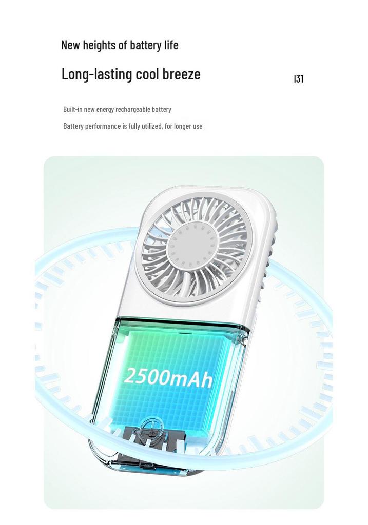 Dual-Use Portable Folding Neck Fan: Handheld, Desktop, Low Noise, Strong Wind, Outdoor-Friendly.